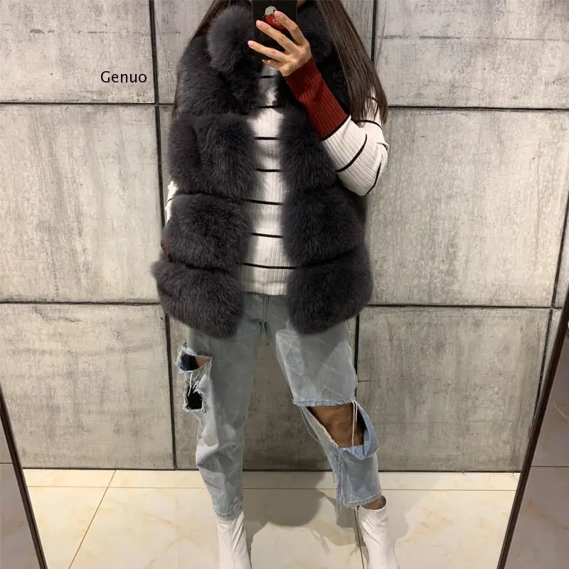 

Winter Faux Fur Vest Women Faux Fur Gilet pelliccia Furry Fur Coat manteau fourrure femme bontjas