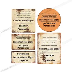 Custom Metal Tin Signs Retro Plaque Personalise Vintage License Plates Wall Poster 20x30cm/15x30cm/30x40cm Dropshipping