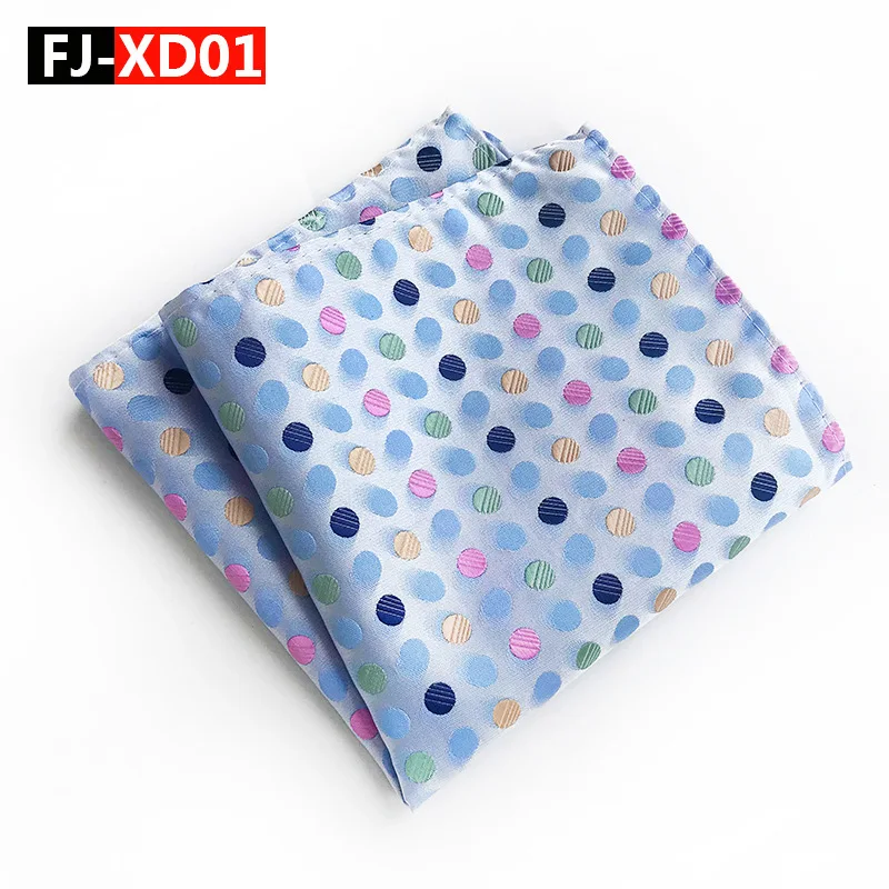 25ซม.* 25ซม.Mens Pocket Squares Dot รูปแบบผ้าเช็ดหน้าแฟชั่น Hanky สำหรับผู้ชายชุดอุปกรณ์เสริม