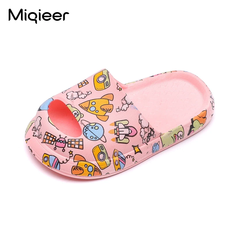 Summer Children Home Shoes Girl Soft EVA Anti-slip Indoor Slippers Kids Bathroom Slides Baby Toddler Toe Anti-collision Slippers