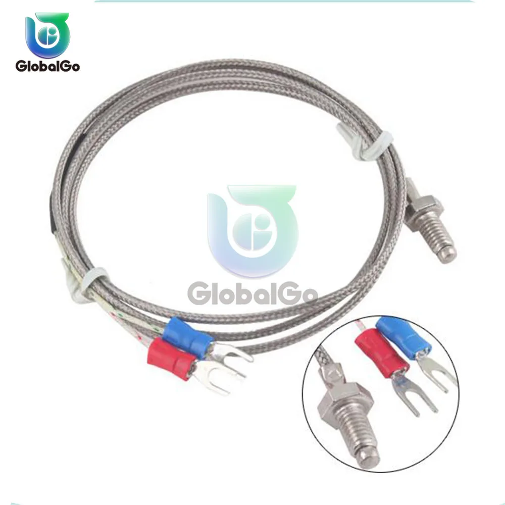 5V 12V 24V 220V -60~500℃ Thermometer Thermostat Temperature Sensor Control K Type Thermocouple Control Thread M6 Screw Probe