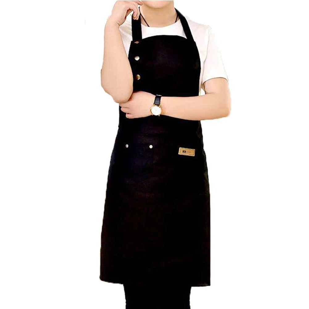 Fashion Woman Men Canvas Kitchen Aprons Grill Restaurant Bar Shop Cafes Latte Cappuccino Mocha Beauty Nails Studios Uniform