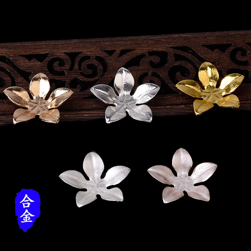 

50pcs 22mm Gold Color Zinc Alloy Material Enamel 3D Flower Charm for Hair DIY Handmade Jewelry Making Wholesale