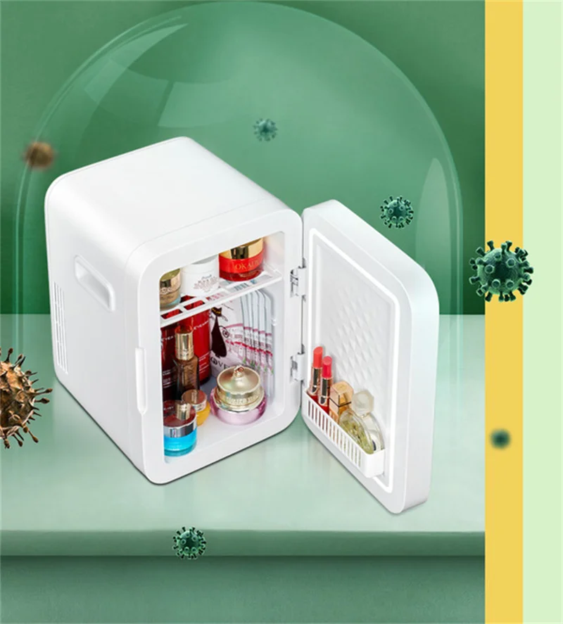 10L ثلاجة صغيرة الجمال مع مرآة كشاف ليد محمول السيارات سطح المكتب ماكياج الثلاجة ذكي درجة حرارة ثابتة BX42