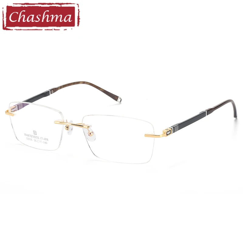 

Chashma Gafas Men Rimless Glasses Stainless Steel Optical Frame Prescription Eyeglasses Male Designer Spectacles