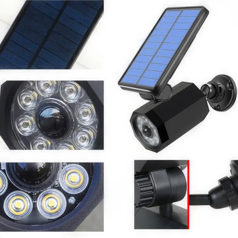 Outdoor Solar Lamp Simulation Monitoring Fake Camera PIR Motion Sensor Wall Light Waterproof Solar Sunlight Garden Street Lamp.