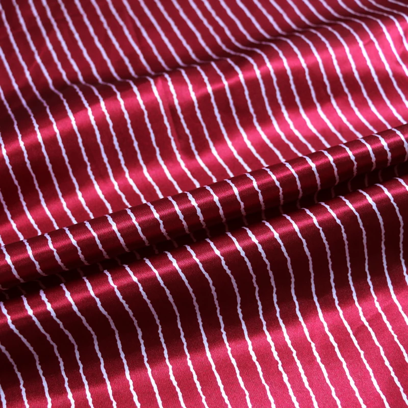 1 meter X 1.48 meter Stripe Satin Fabric Lining Diy Scarf Material Charmeuse