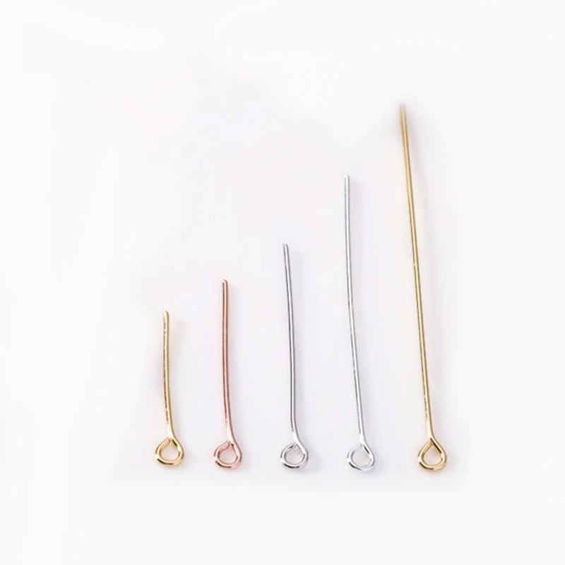 20PCS 20MM 25MM 30MM 35MM 24K Gold Color Eye Pins Bead Pins Connector High Quality DIY Jewelry Making Findings Accessories