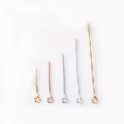 20PCS 20MM 25MM 30MM 35MM 24K Gold Color Eye Pins Bead Pins Connector High Quality DIY Jewelry Making Findings Accessories
