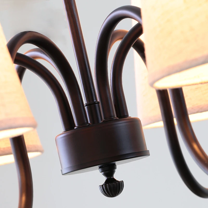 Moderne Tieyi Amerikaanse Landelijke Kroonluchter Eenvoudige Woonkamer Kroonluchters Slaapkamer Eetkamer Retro Studie Doek Cover Lamp