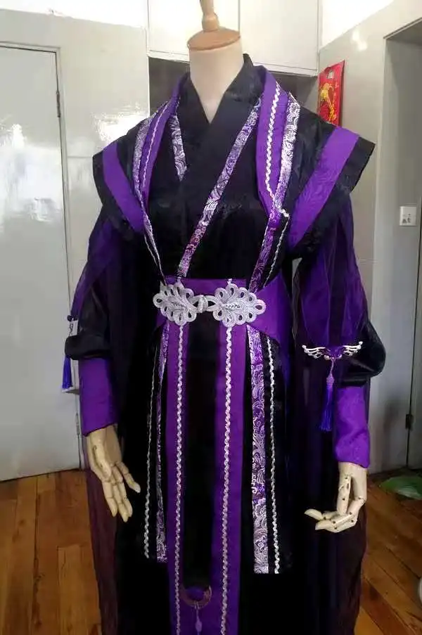 Purple Red Blu 3 Colors Male Cosplay Costume Thematic Photography Stage Performance Hanfu Original Drama Narrow Sleeve Sword Man