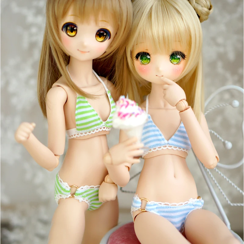 

D03-P480 children toy BJD DD SD MSD 1/3 doll's clothes candy color Striped swimsuit set