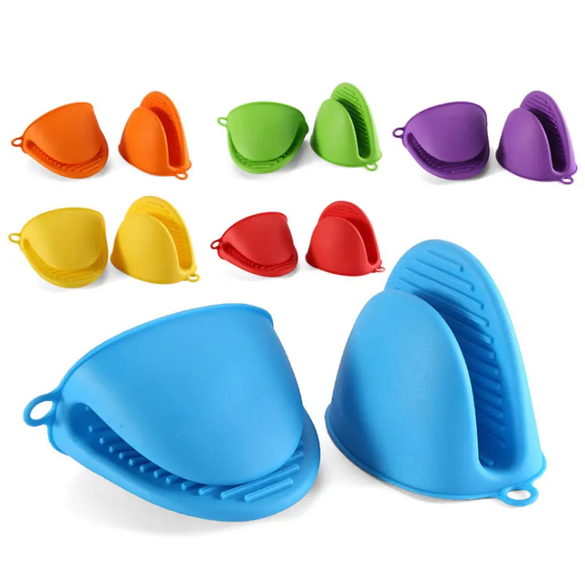 1Pair Silicone Anti-scalding Oven Gloves Mitts Potholder Kitchen BBQ Gloves Tray Pot Dish Bowl Holder Oven Handschoen Hand Clip