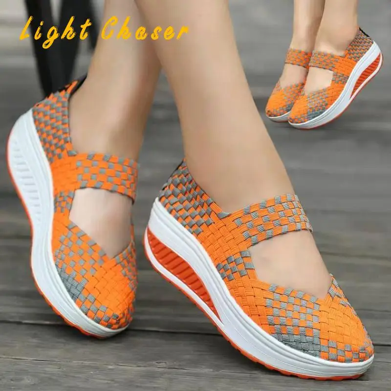 

Spring And Summer Women's Casual Shoes Women's Woven Comfortable Breathable Flat Sandals Women's Platform Shoes, Women's Shoes
