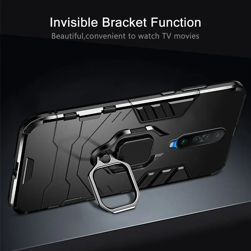 Metal Ring Case For Xiaomi Redmi K30 K 30 Case Cover 4 in 1 Hard Bumper Magnetic Phone Case on For RedmiK30 K 30 Pro 5G Global