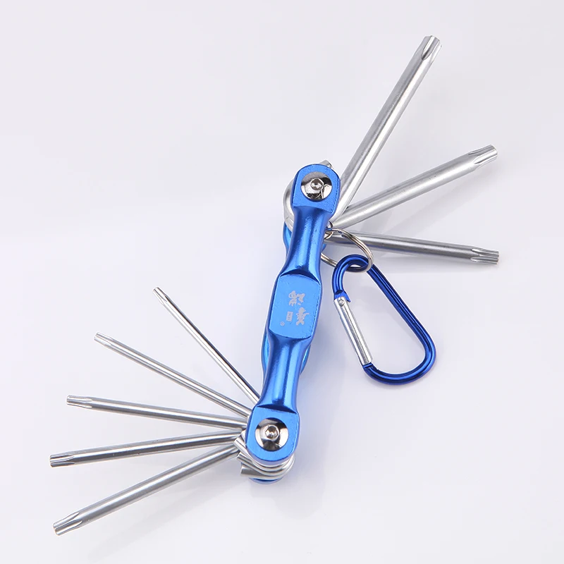 

zq Portable Folding Allen Wrench Combination Combo 8 Pieces Air Conditioning Maintenance Wrench Mechanical Tools