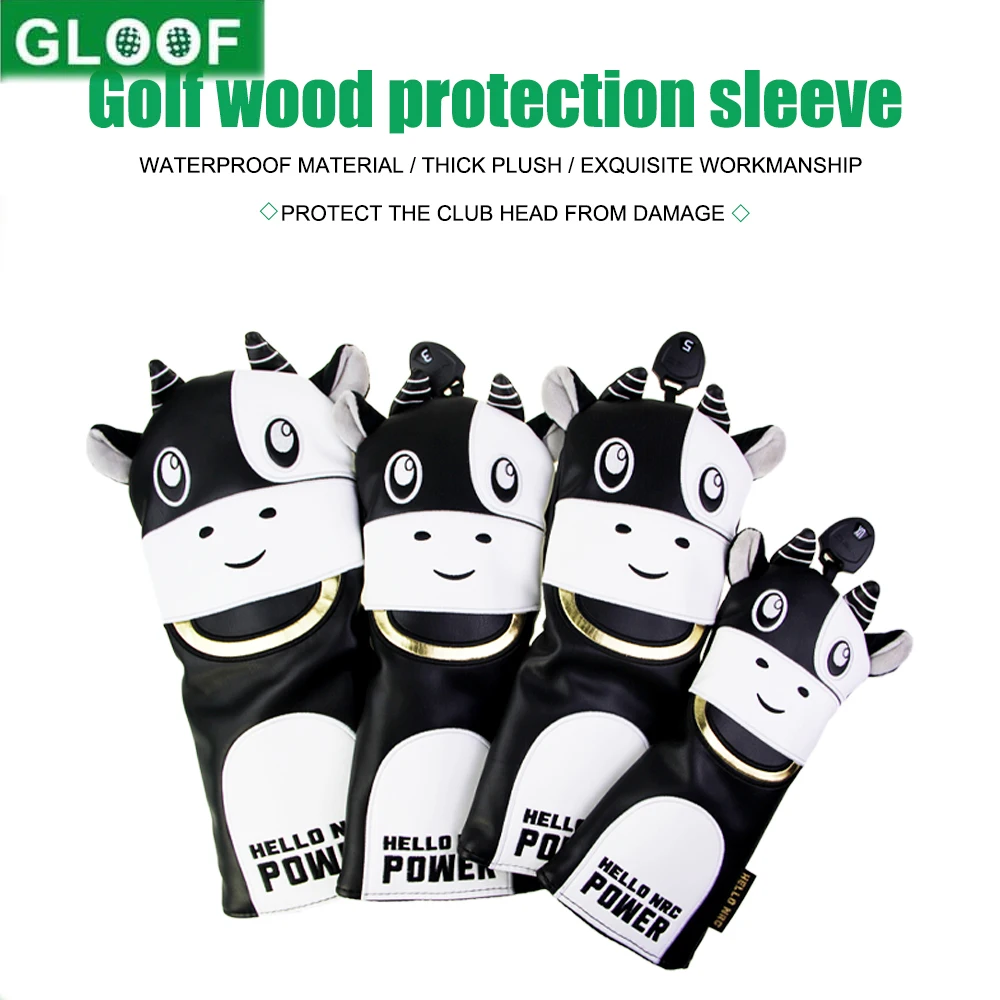 

Golf Head Covers, No. 1 3 5 UT Driver Fairway Woods Head Covers Protector with Elastic, Waterproof PU Leather, Golfer Equipment