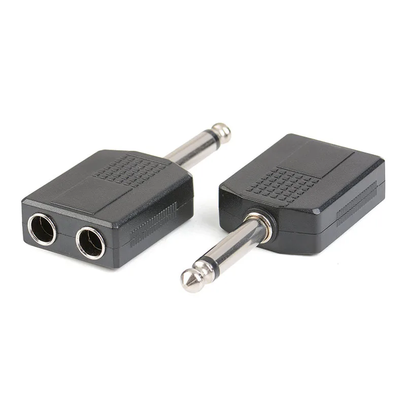 أحادية/مقبس صوت ستيريو محول القابس ذكر إلى أنثى 3.5 مللي متر/6.35 مللي متر المزدوج جاك سماعة ميكروفون Y الفاصل محول