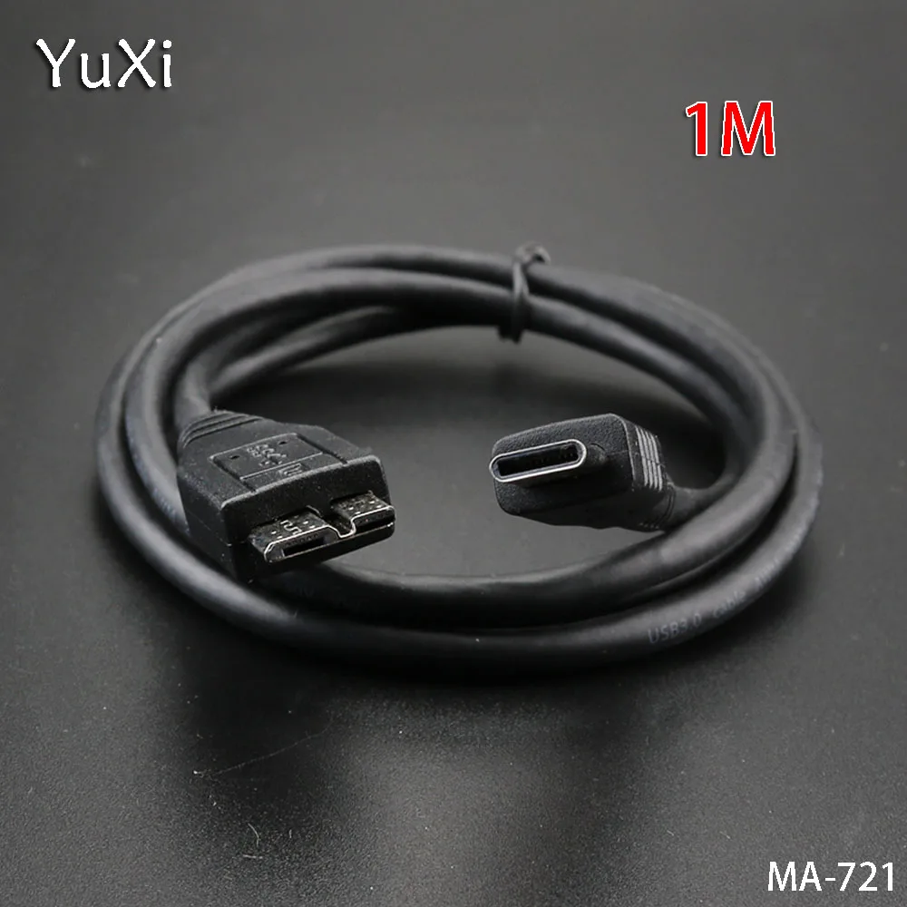 YuXi 1M/0.3M USB 3.1 Type-C to USB 3.0 Micro B Mobile hard disk data cable For External Hard Drive Disk Phone PC Extender