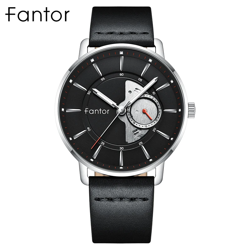 Fantor Luxury Watch Men Business Fashion Classic Black Leather Watch Quartz Wristwatch Mens Top Brand Luminous Hand Wrist Watch