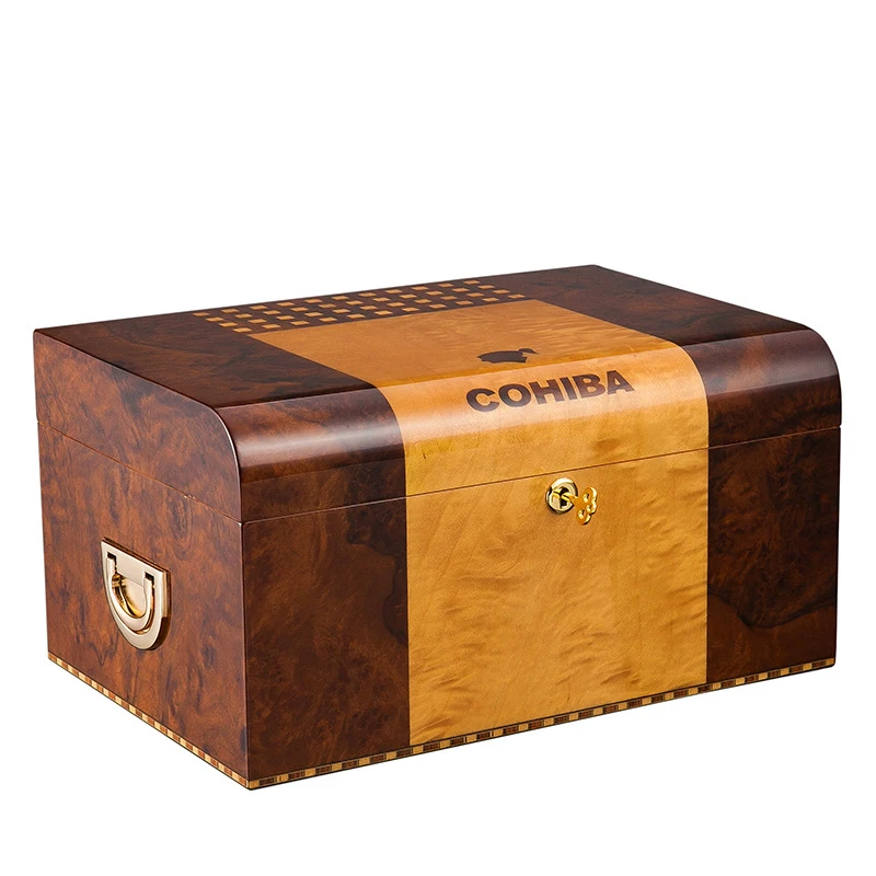 Cedar Wood Cigar Humidor Box Large Capacity Piano Paint Home Cigar Humidor Box High-end Wooden Cigar Storage Box