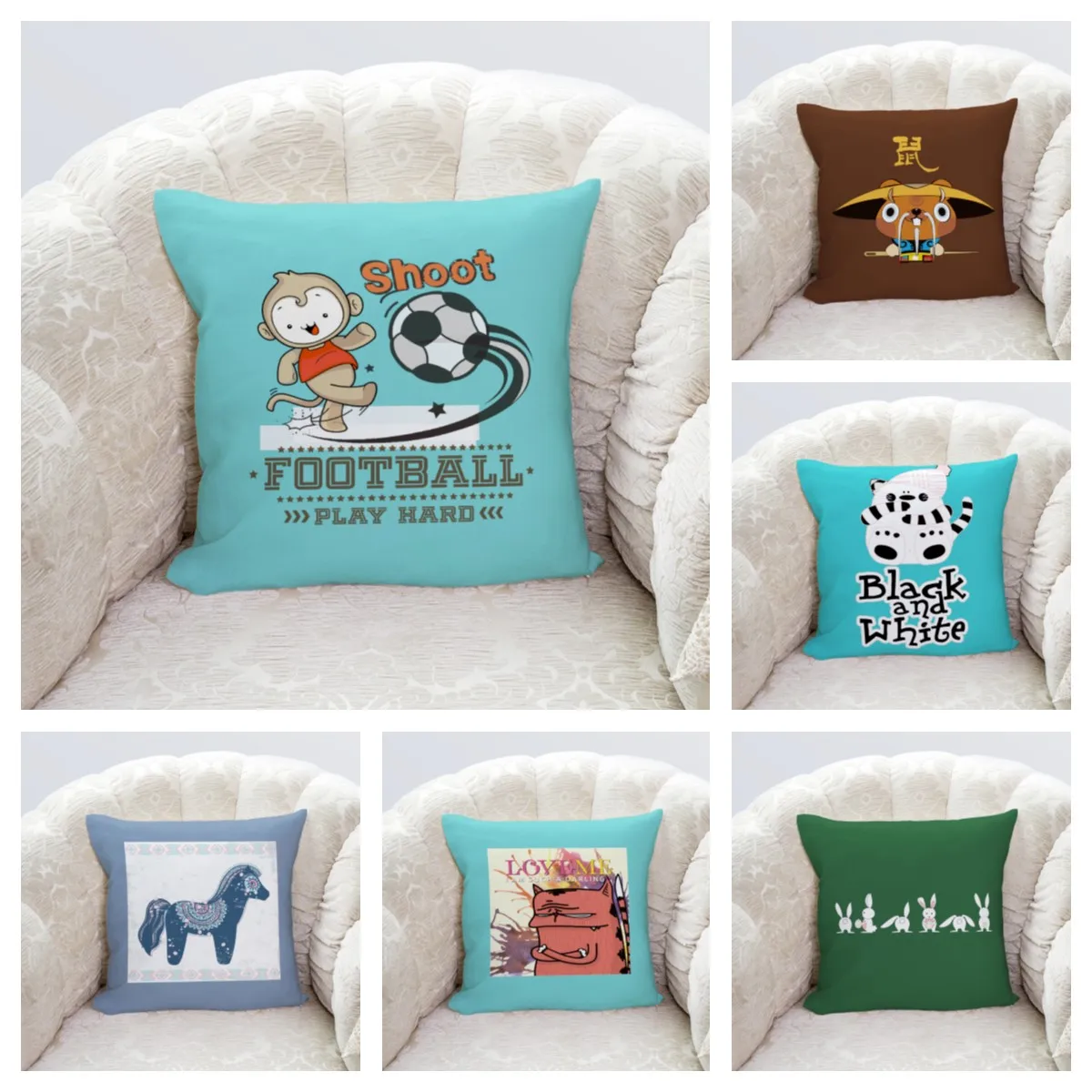 Cartoon Cushion Living Room Sofa Cushion Bedside Cushion Car Cushion More Sizes Pillow Cover Pillow Can Be Customized