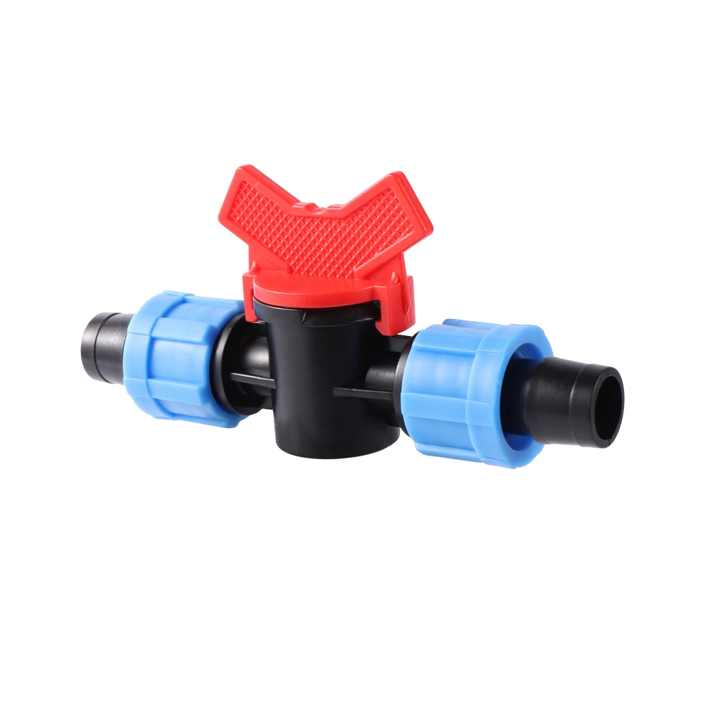 Watering Drip Fittings 16mm Drip Tape Water Valve Connector DN17 Pipe Locked Water Control Switch Double Locks Garden Irrigation