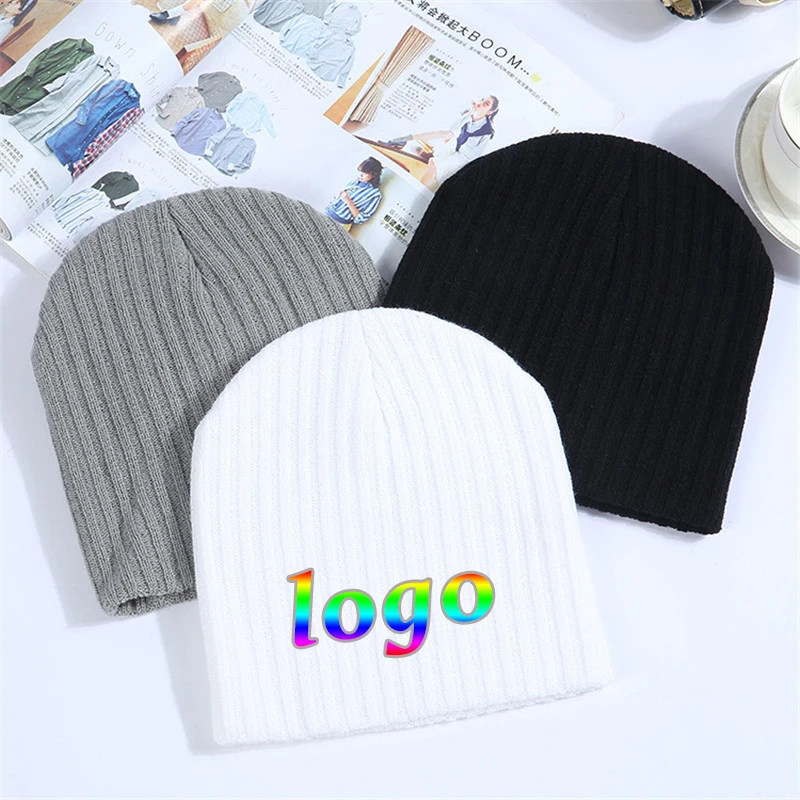 Gorros Wintercustom Made para mujer, gorro liso y cálido, gorros tejidos, gorros gruesos y cálidos para hombre, colores negro, gris y blanco