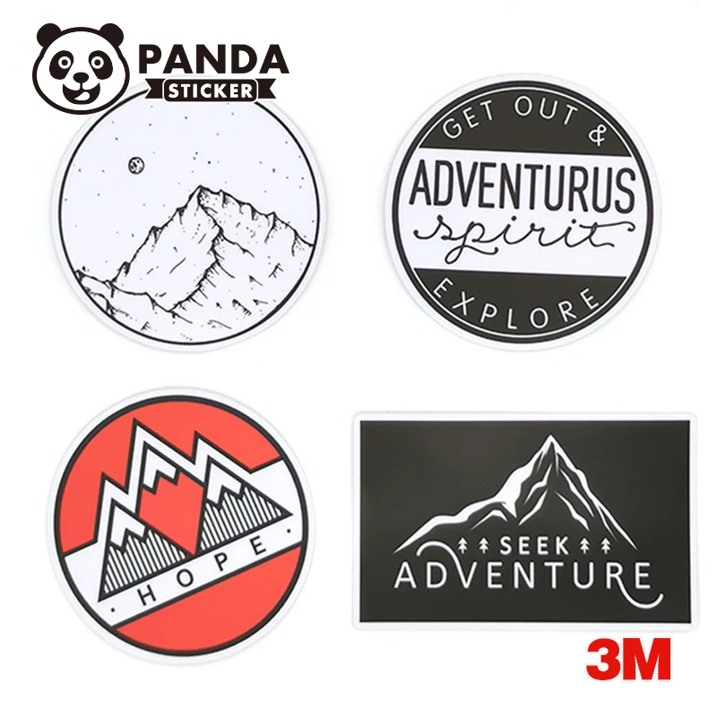 4pcs Travel Adventure Camping Outdoor Enjoy Journey Explore Wilderness World Stickers for Mobile Phone Laptop Suitcase Stickers