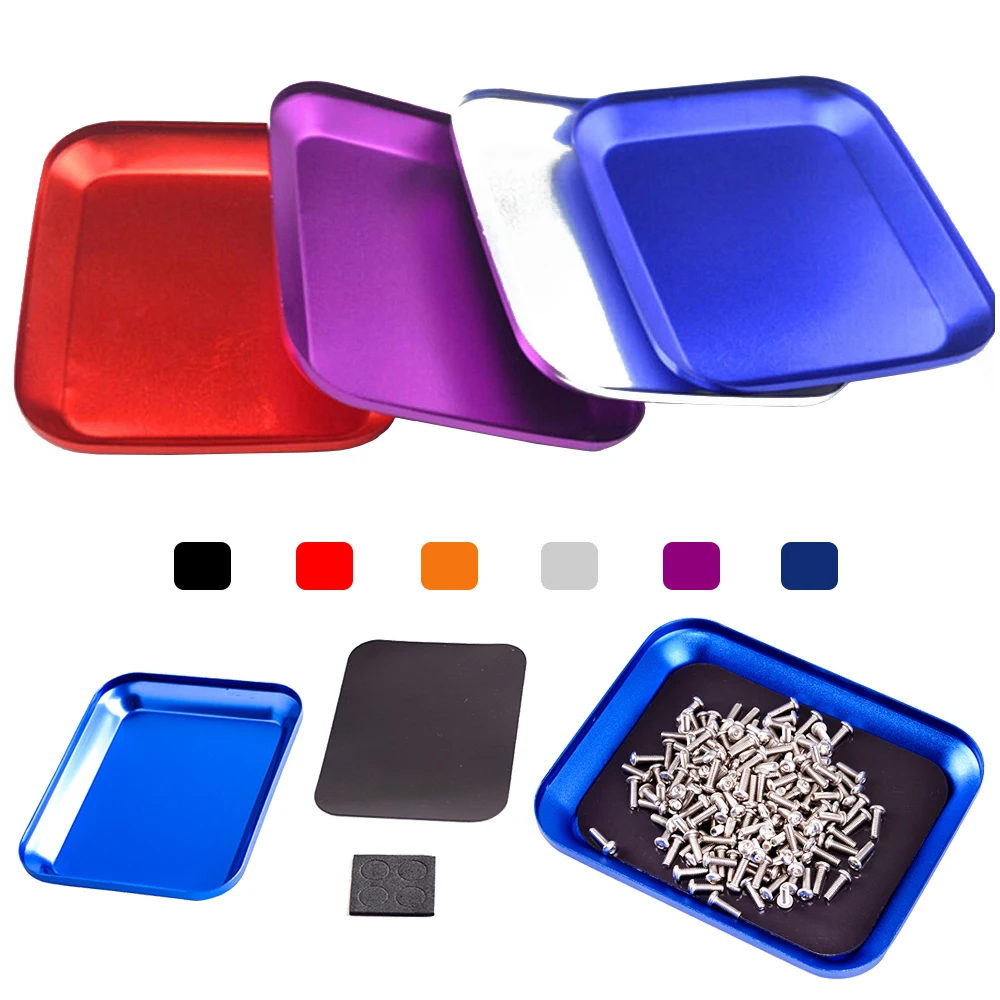 1pcs Magnetic Screws Tray Aluminum Magnetic Dish Bowl For RC Model Phone Repair Hardware Organizer Bits Storage Mini Plate