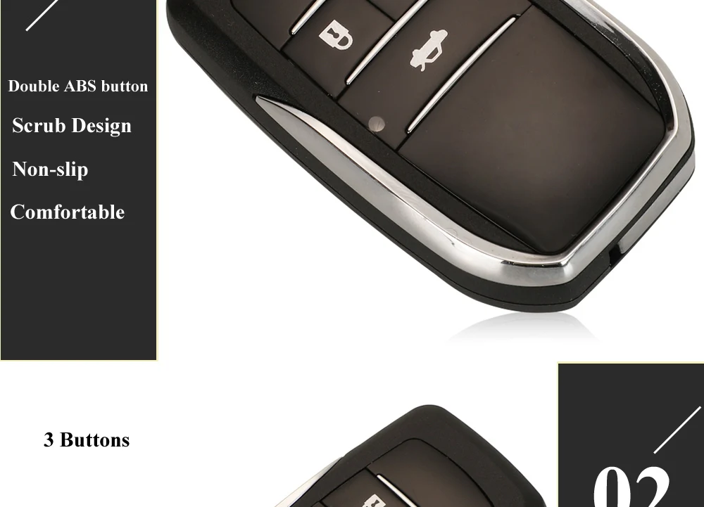 Jingyuqin Upgrade 2/3/4-Tasten Klappschlüsselgehäuse für Toyota Reiz Camry Rav4 Yaris Corolla 4Runner Avlon Faltbares Autofernbedienungsgehäuse – Detail 6