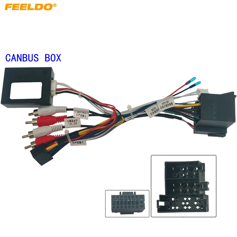 

FEELDO Car Audio 16PIN DVD Player Power Calbe Adapter With Canbus Box For Fiat Doblo 500L Bravo Doblo Stereo Plug Wiring Harness