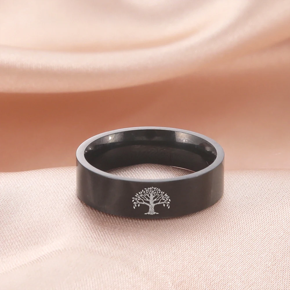 COOLTIME Amulett Baum des Lebens Ring für Frauen Männer Paar Wicca Fingerring Edelstahl Schmuck Amulett Zubehör Familie Geschenk – Detail 4