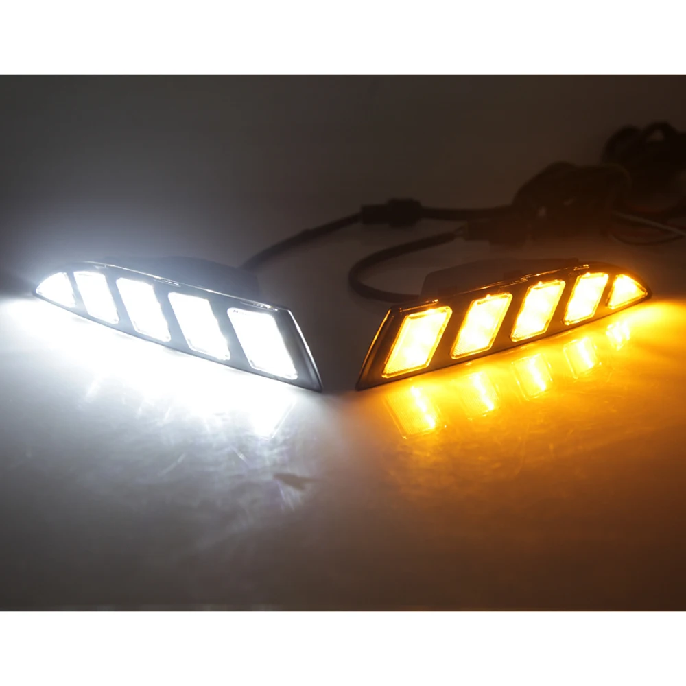 3 Color LED DRL For VW Scirocco 2010 2011 2012 2013 2014 Daytime Running Light With Turn Signal Lamp