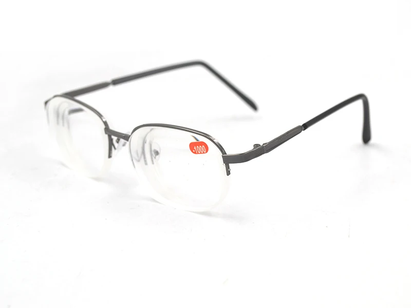 Tinggi Dioptri Paruh Logam Bingkai Unisex Mata Ayam Miopia Kacamata Bingkai Setengah Paduan Rabun Jauh Pandangan Gafas-6.0 untuk -10 A1