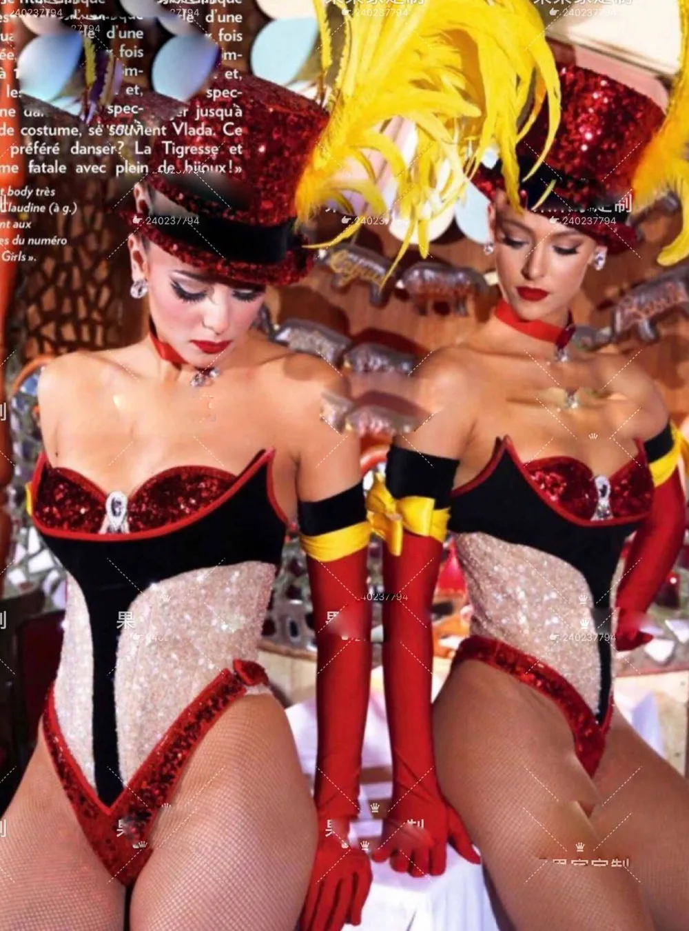 

New Year's Eve bodysuit Sexy party girl costume nightclub bar singer gogo Rouge costume