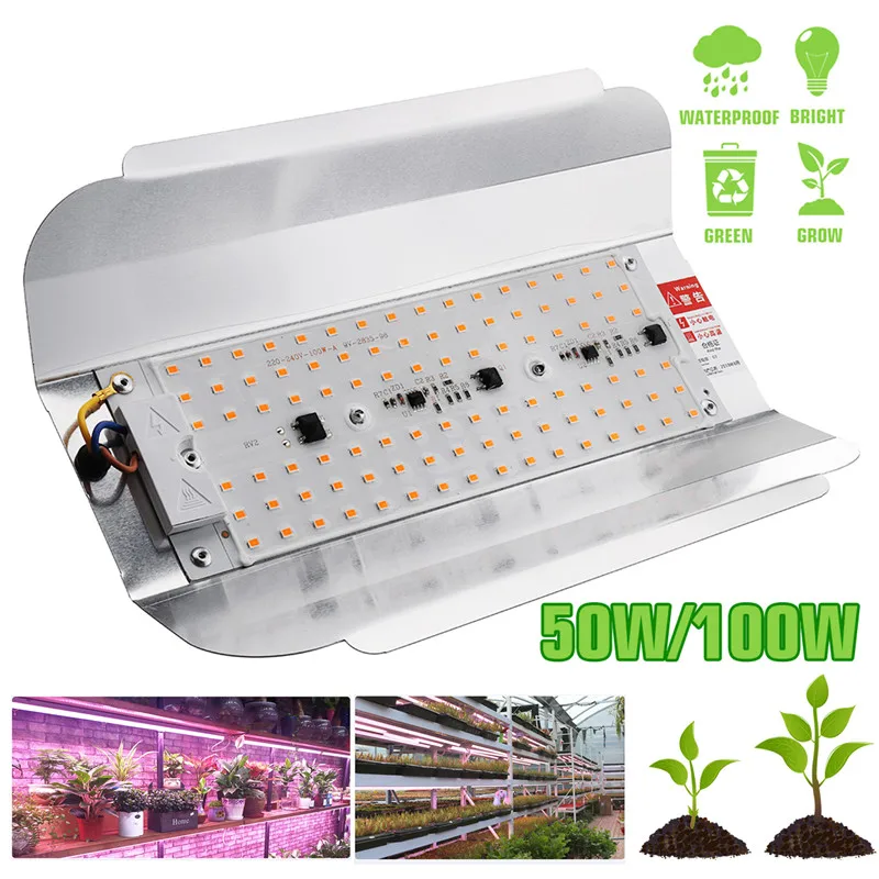 

50W 100W LED Phyto Flood Lights 5730smd 6000lm Full Spectrum High Power LED Grow Light Hydroponic Seeding 220V Waterproof IP65