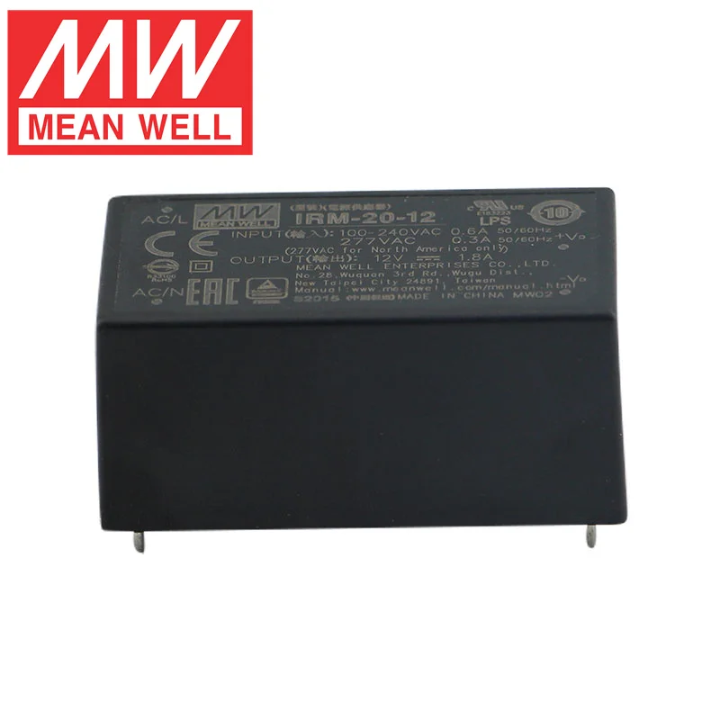 MEAN WELL IRM-02/03/05/10/15/20 Modular Power Supply AC to DC 3.3V 5V 9V 12V 15V 24V Single Output Switching Power Supply