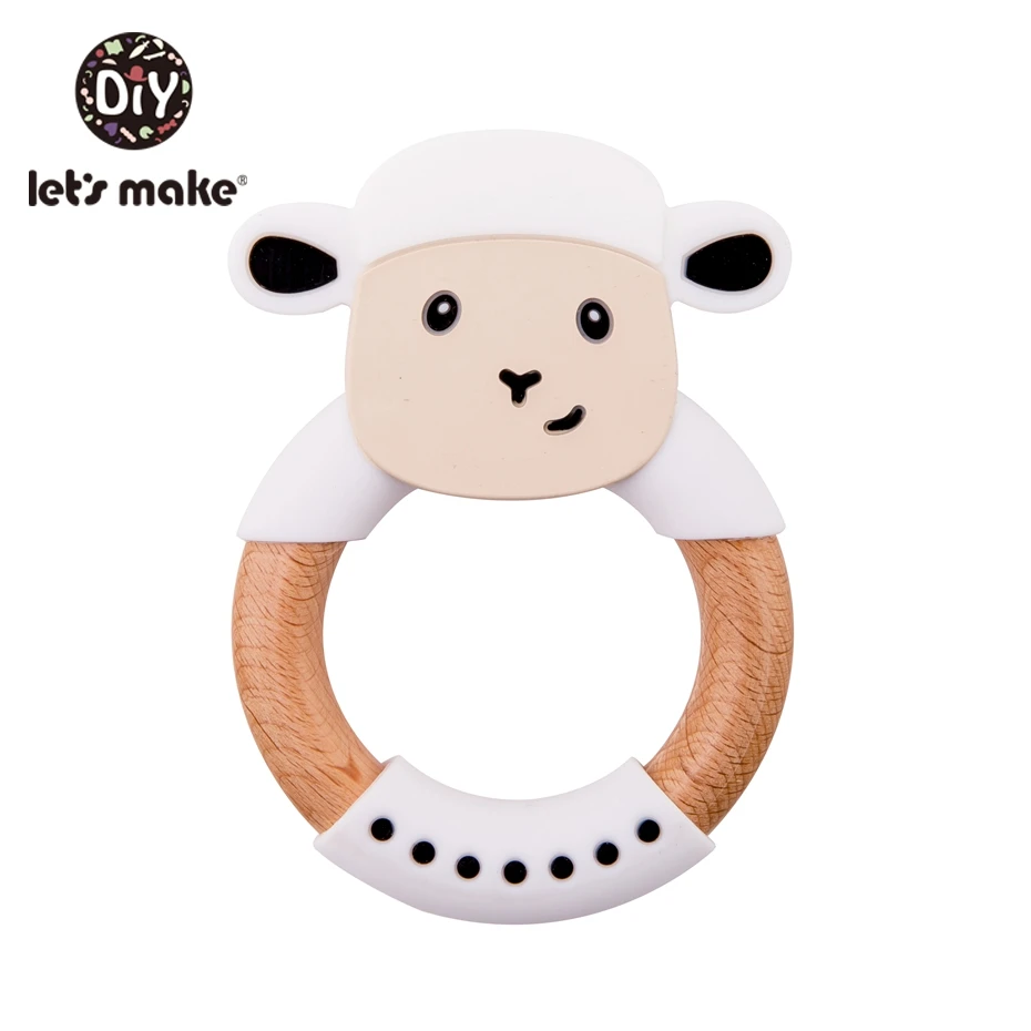 

Let's Make 1pc Cartoon Sheep Baby Silicone Teether Newborn Baby Comfort Toys Teether Pendants Crafts Nursing Charms