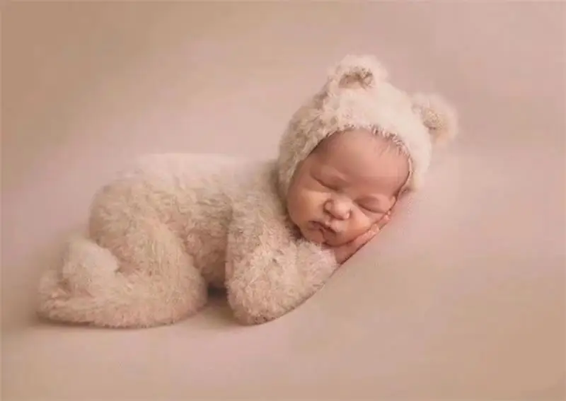 Newborn Photography Prop Outfits Boy Girl Romper Baby Bear Bodysuits Outfit Newborn Costume Baby Photo Props Photoshoot Wraps