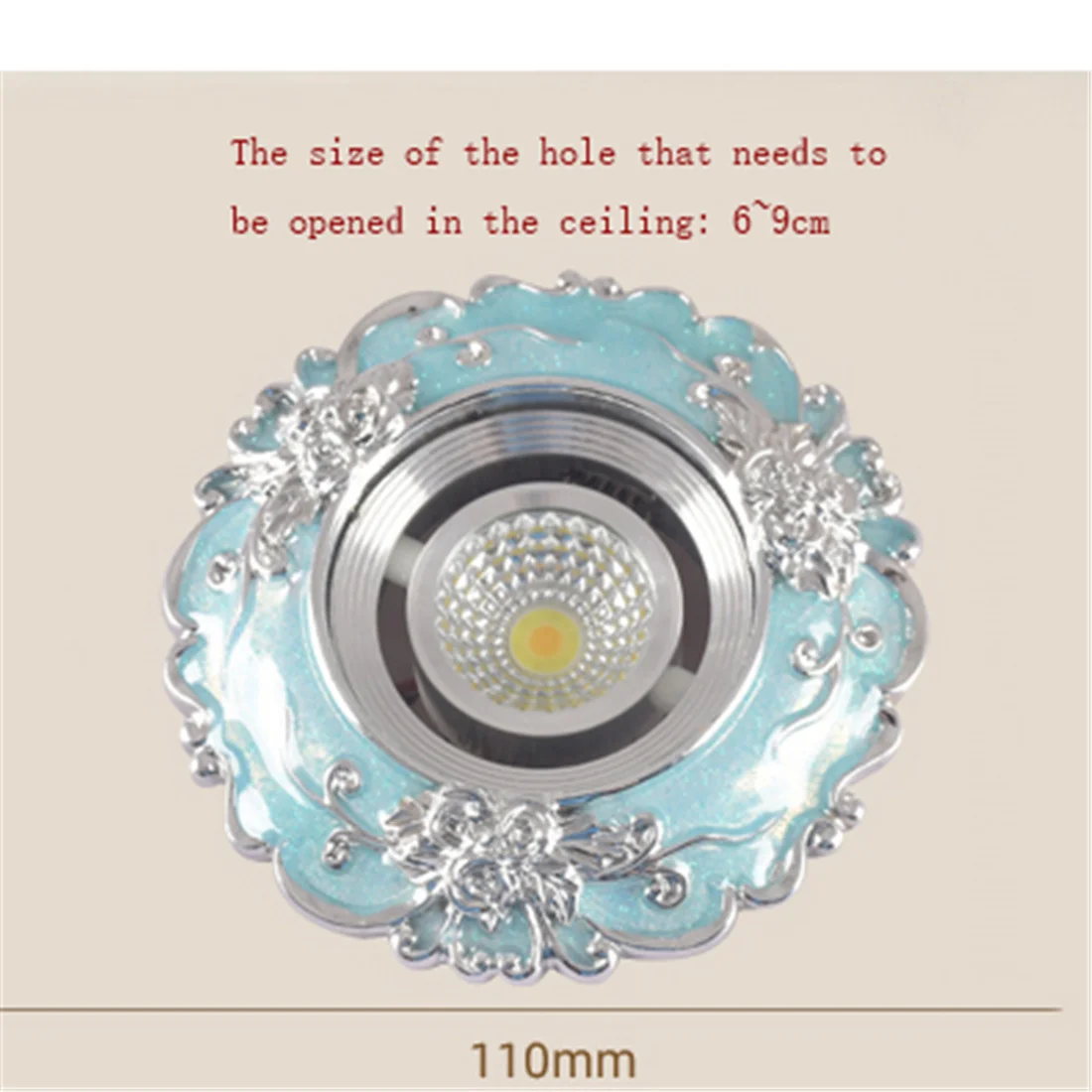 Mediterranean Blue Resin Silver Rose Led Downlights 3W 5W 7W 110V 220V Interior Kids Bedroom Living Room Art Rotatable Spot Lamp