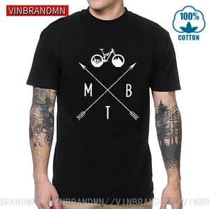 Vintage Mountain Bike Arrows Crossed Gift T shirt men Retro MTB Biking T-shirts BMX Rider tshirt 2020 New Summer Cycling Apparel