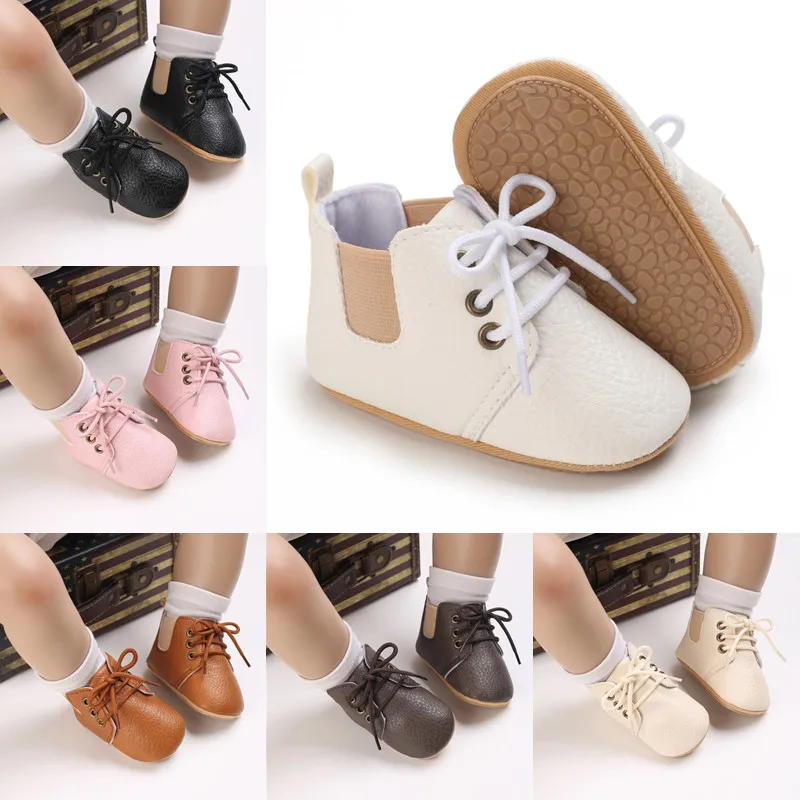 2023New Baby Shoes Retro Leather Boy Girl Shoes Multicolor Toddler Rubber Sole Anti-slip First Walkers Infant Newborn Moccasins