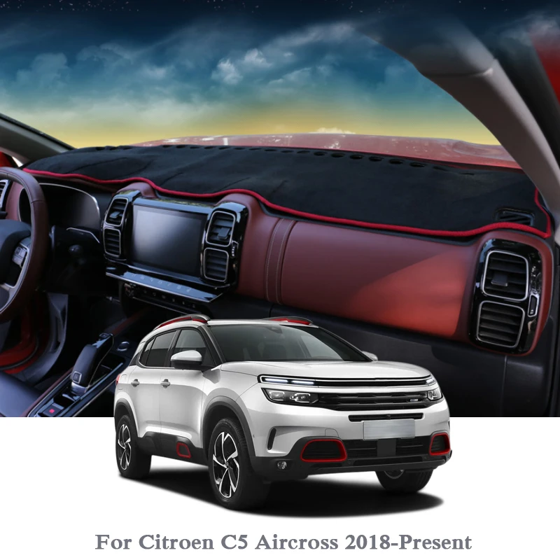 

Car Styling Dashboard Avoid Light Pad Instrument Platform Cover Mats Rose For Citroen C5 Aircross 2018-2020 LHD&RH Anti-dust Pad