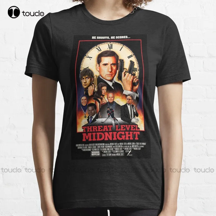 Threat Level Midnight The Office Dwight Schrute Classic T-Shirt Mens Short Sleeve Shirt Custom Aldult Teen Unisex Xs-5Xl New