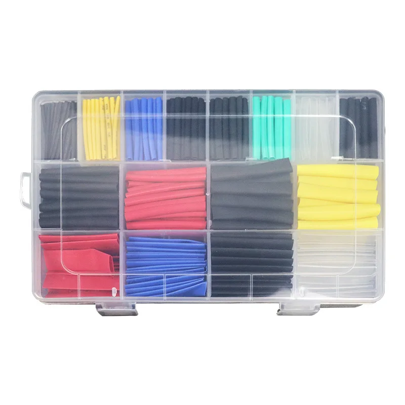 164/328/530/580pcs Assortment Electronic 2:1 Wrap Wire Cable Insulated Polyolefin Heat Shrink Tube Ratio Tubing Insulation