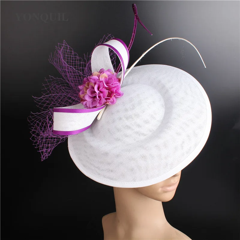 Nice Imitation Sinamay Fascinator Hats Women Elegant Chic Headwear Flower Hat Hair Accessories Wedding Race Headpiece Headband