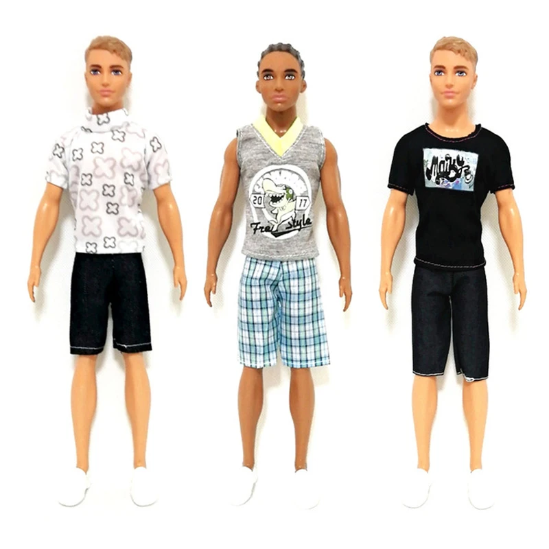 1/6 Doll Accessories Ken Clothes Handmade Daily Casual Wear T shirt Pants For Ken Doll Accessories Dressing Up Kids Toys