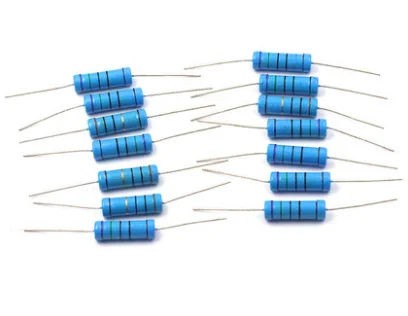 Resistencia de película de Metal, 5W, 1%, 0.1R ~ 10M, 1K, 1,2, 1,3, 3,3, 10, 22, 33, 120, 360, 18, 390, 470, 82 R K ohm, 10K, 100K, 1M, 10 unidades por lote