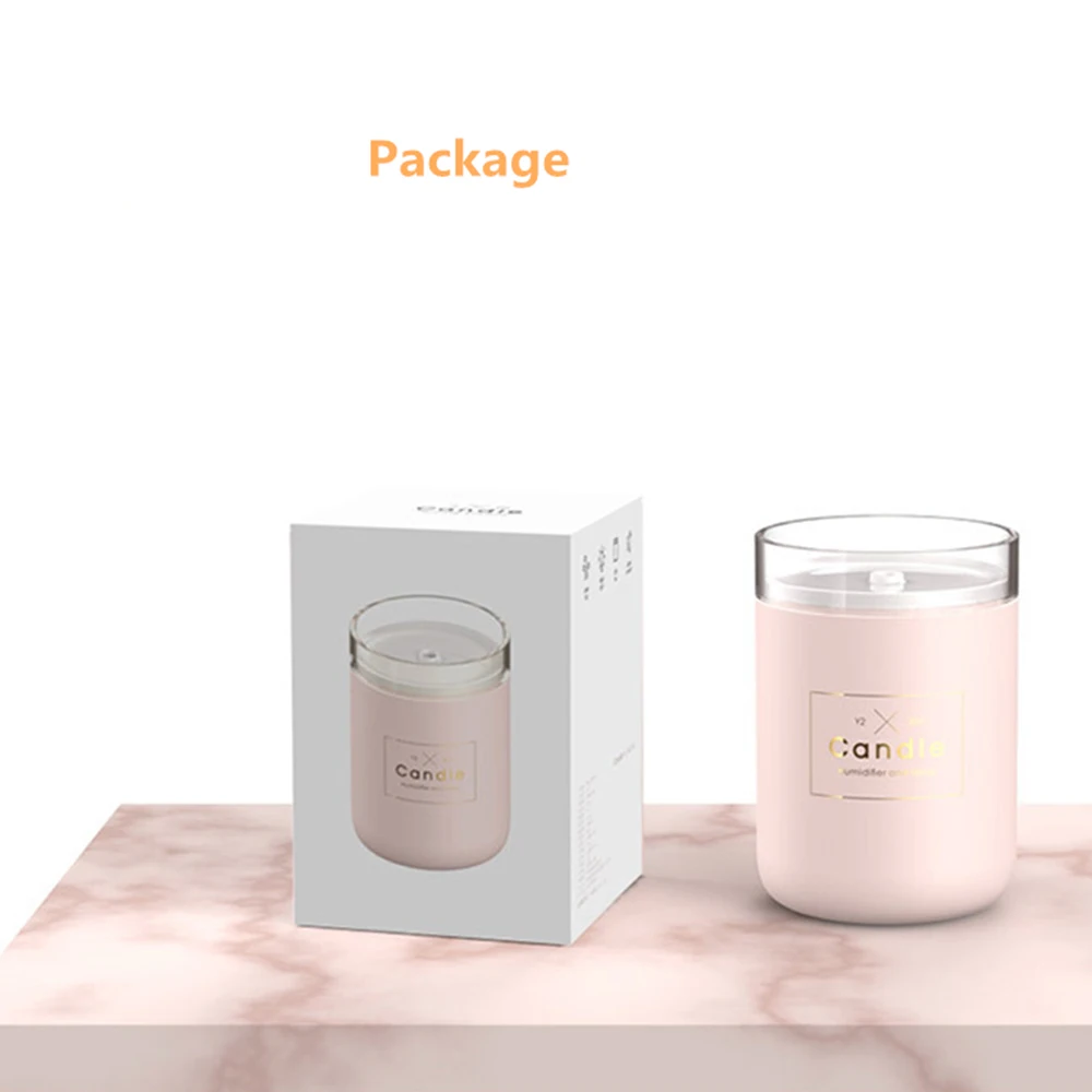 280ML Ultrasonic Air Humidifier Candle Light USB Essential Oil Diffuser Car Purifier Aroma Anion Mist Maker LED Humidifiers